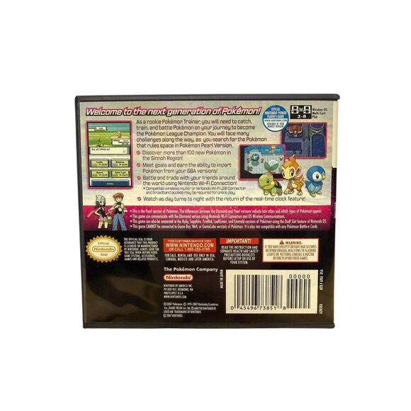 Pokemon Pearl Version Nintendo DS Game CIB Case Cartridge Inserts 2007 - Picture 3 of 7